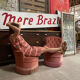 Pair of small powder pink toad armchairs