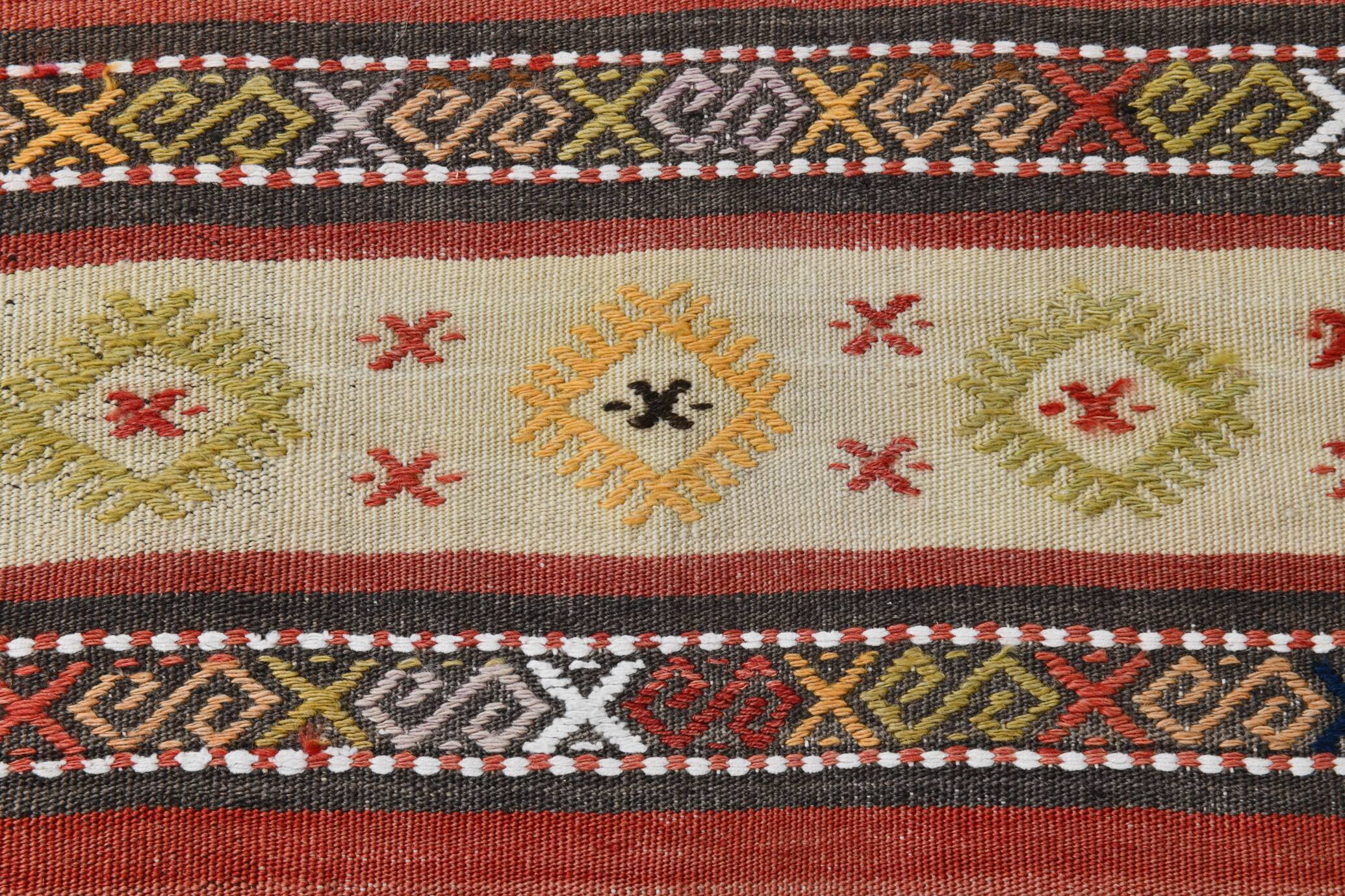2x10 Turkish Vintage Kilim Runner Rug, 69x316Cm