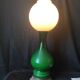Lampe faience verte