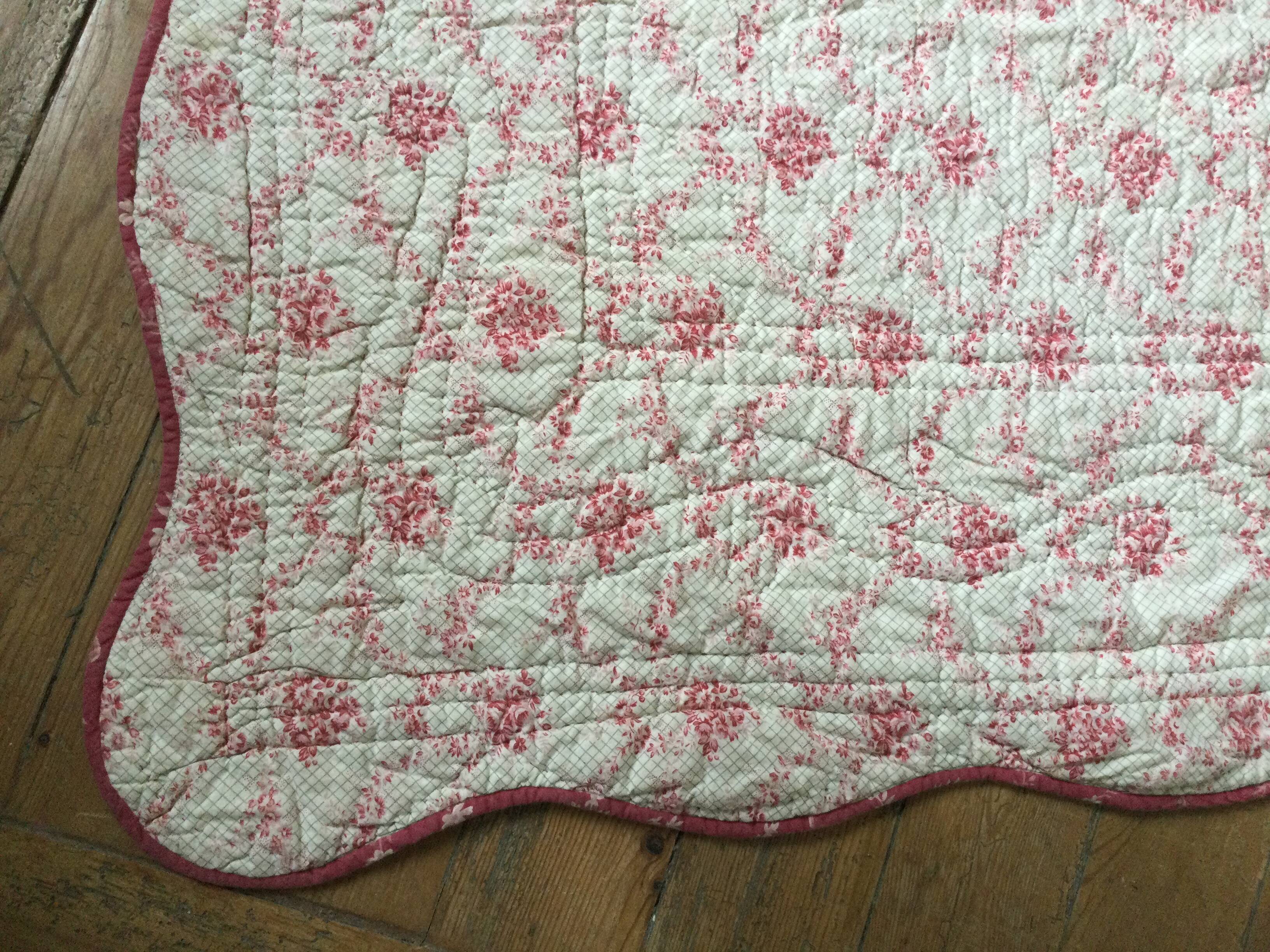 Quilted floral bedspread