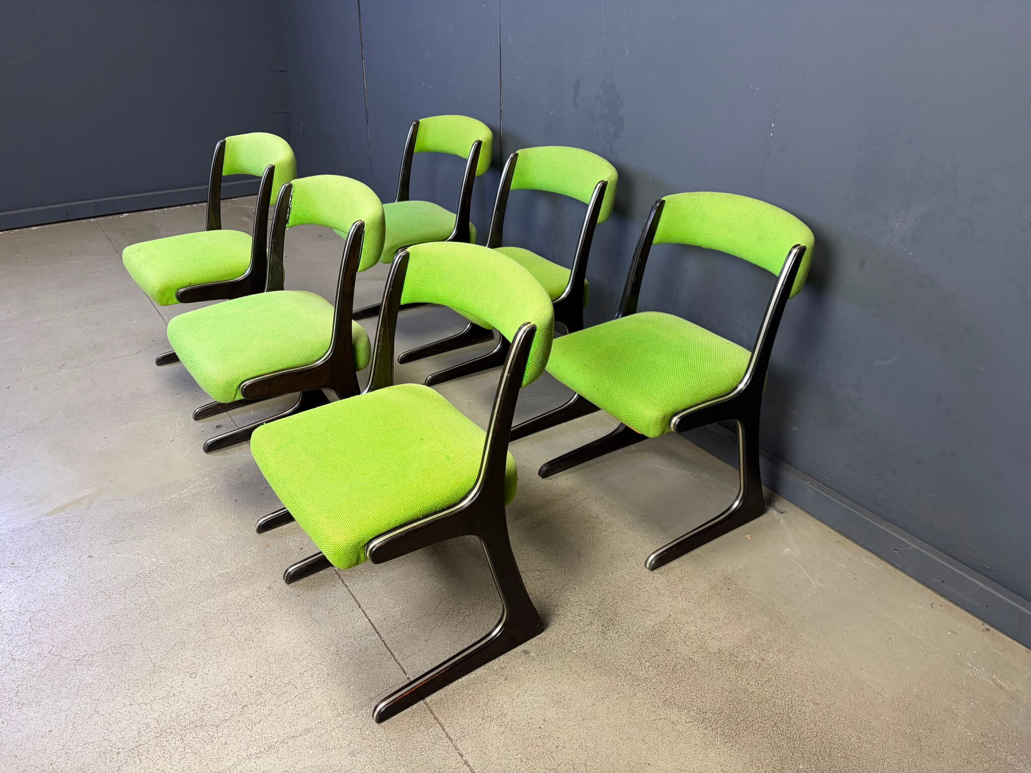 Set of 6 Kangaroo chairs by Emile Baumann, 1960s