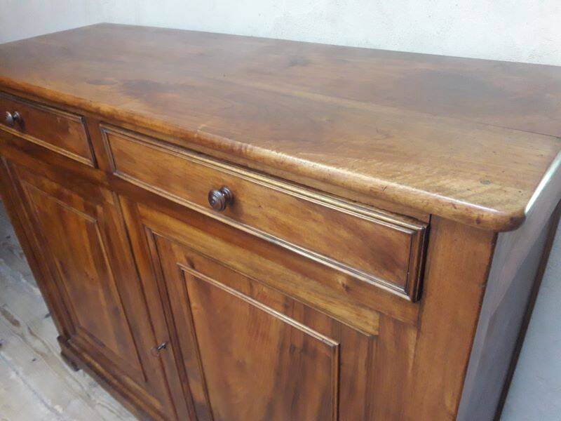 Solid walnut sideboard with 2 doors and 2 drawers, late 19th century