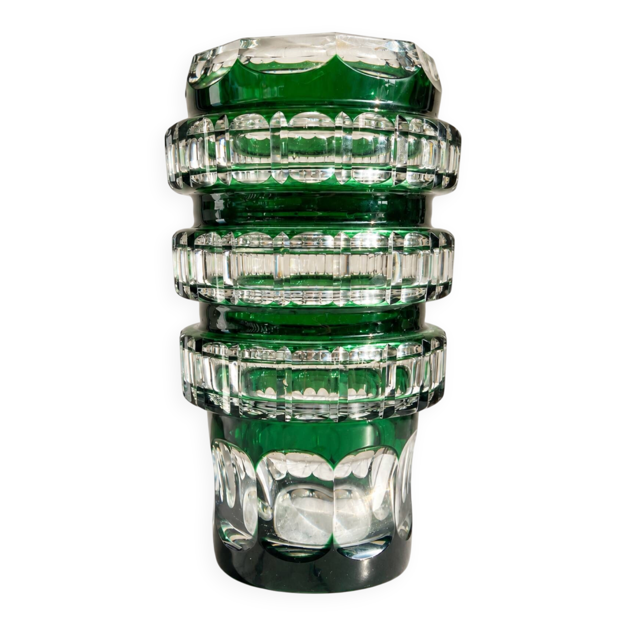 Vase en cristal taillé val saint Lambert années 50