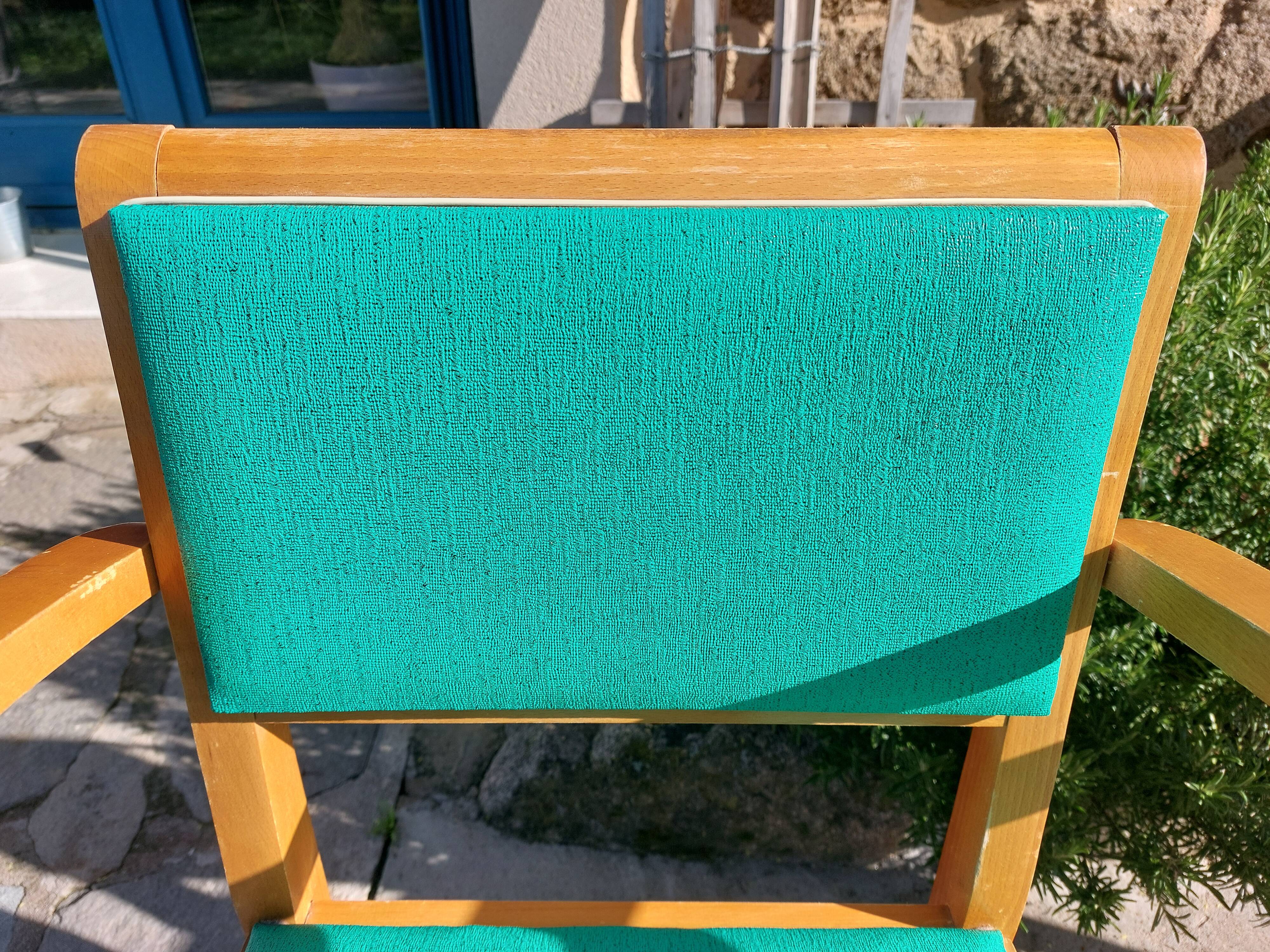 3 vintage design bridge armchairs, rounded armrests