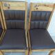 6 High-back chairs in high-quality, plush solid wood with brown faux leather