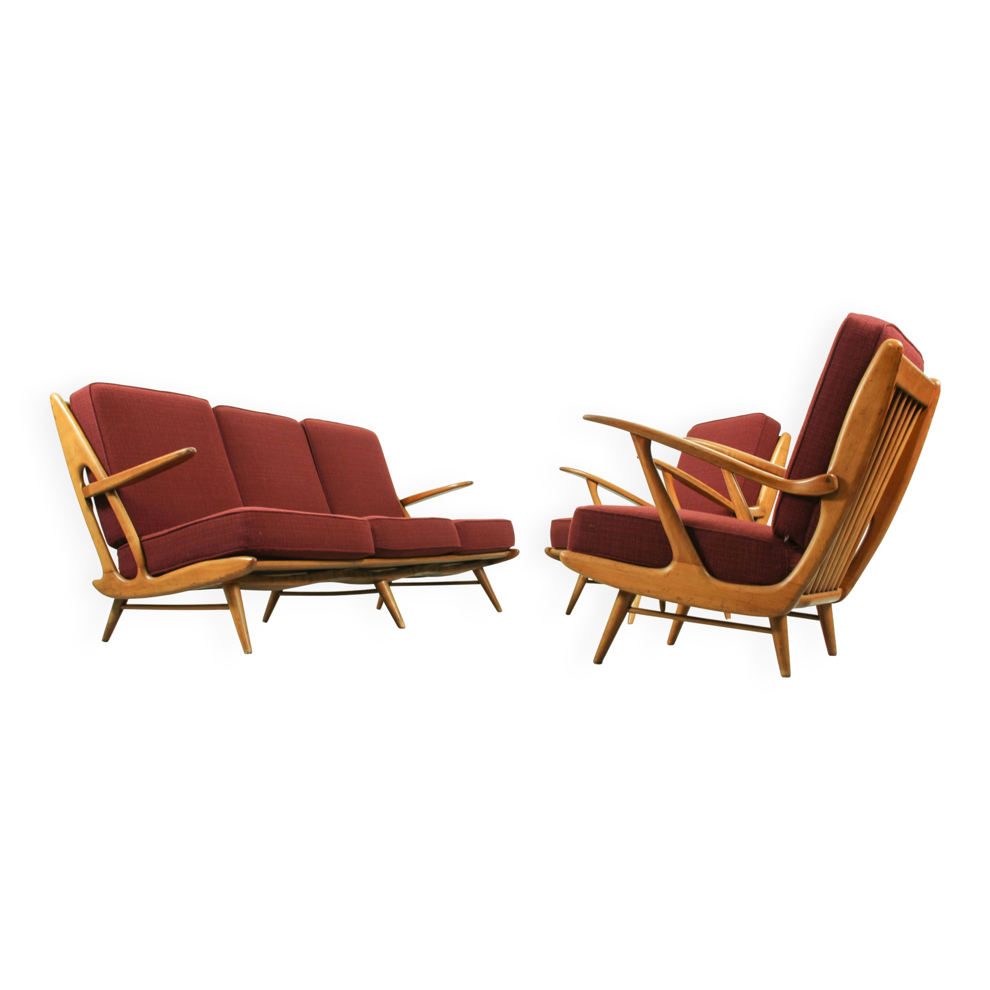 Canapés et fauteuils lounge au design vintage Sprij / Spuij’s, années 1960