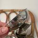 6 silver-plated ice cream bowls + 6 matching small spoons
