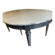 Louis XVI style extendable table in grey painted wood