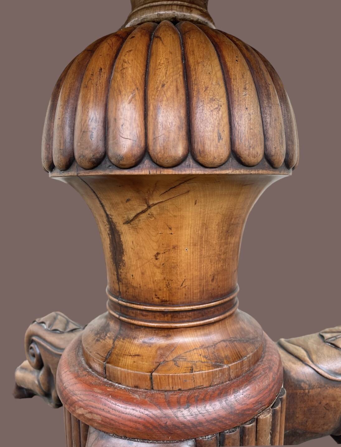 Drum table, 19th century mahogany pedestal table