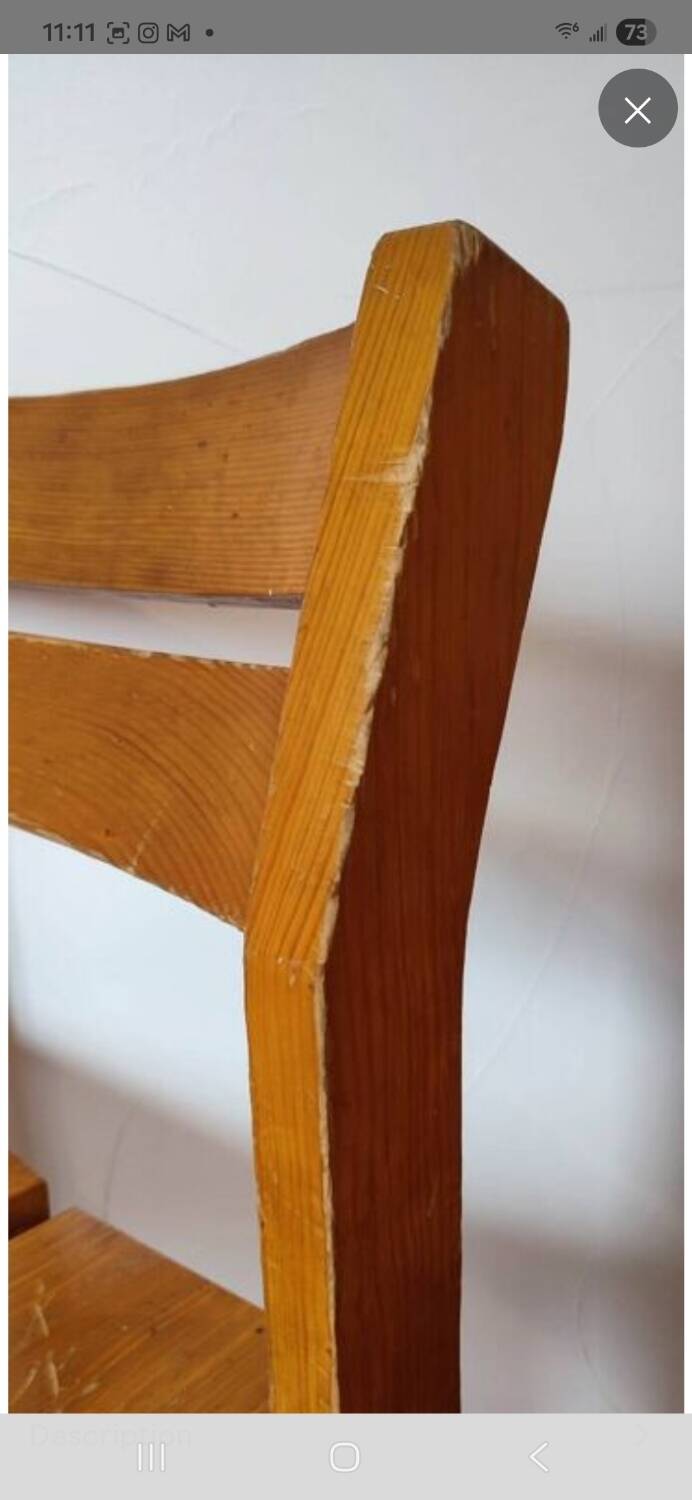 Pair of chairs the arcs Charlotte Perriand