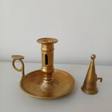 Set of 2 brass cellar rat candlesticks
