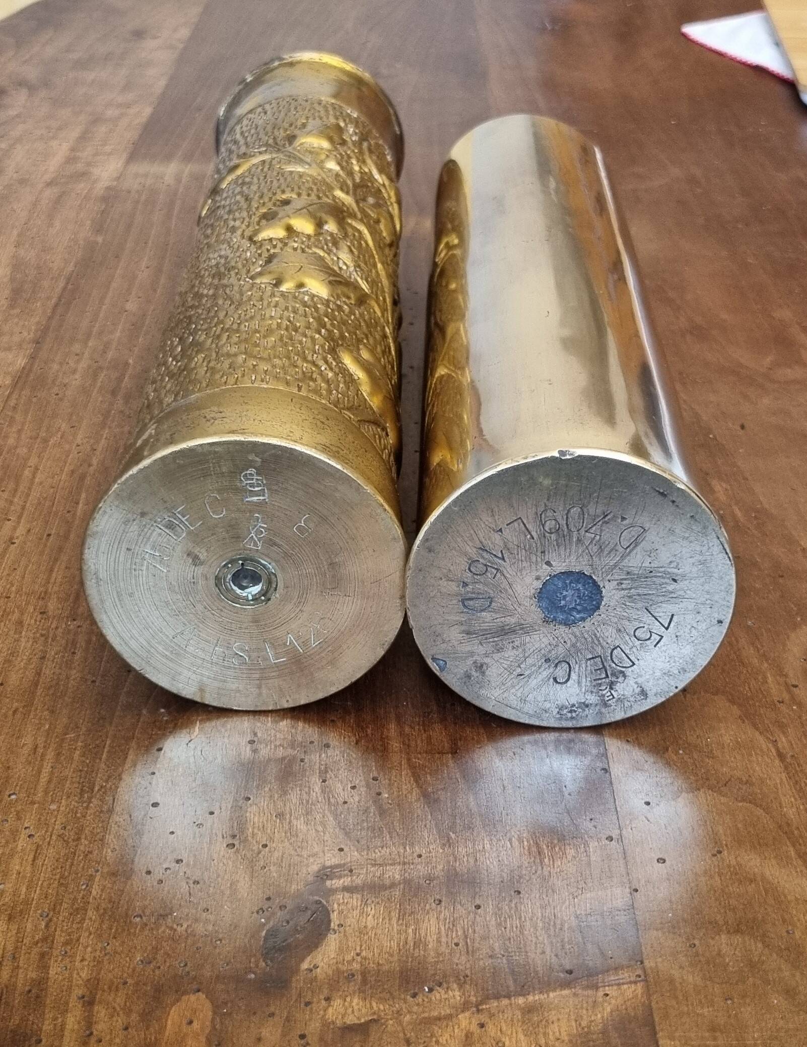 Pair of World War I shell casings – 1914-1918