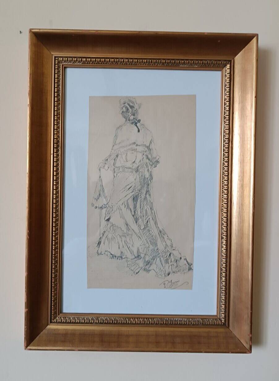 Ink painting on paper Pio Joris (Rome, June 8, 1843 – Rome, March 6, 1921)