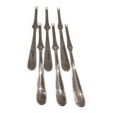6 silver-plated metal lobster forks by the silversmith Christofle, model Dax.