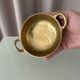 Vintage Solid Brass Catchall Bowl with Loop Handles, 1960s