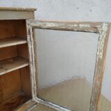 Antique wooden bathroom cabinet patinated