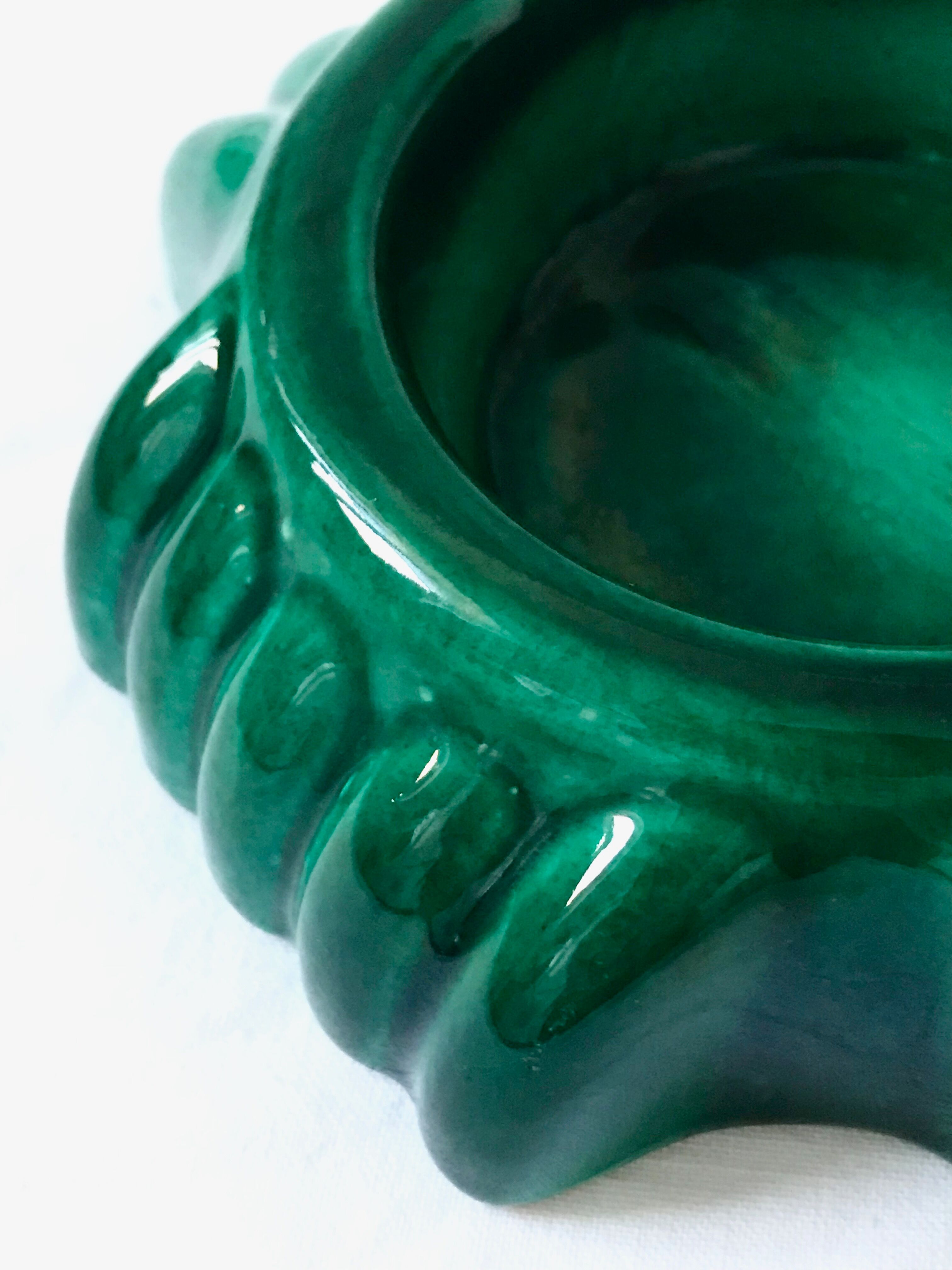 Green art déco ashtray