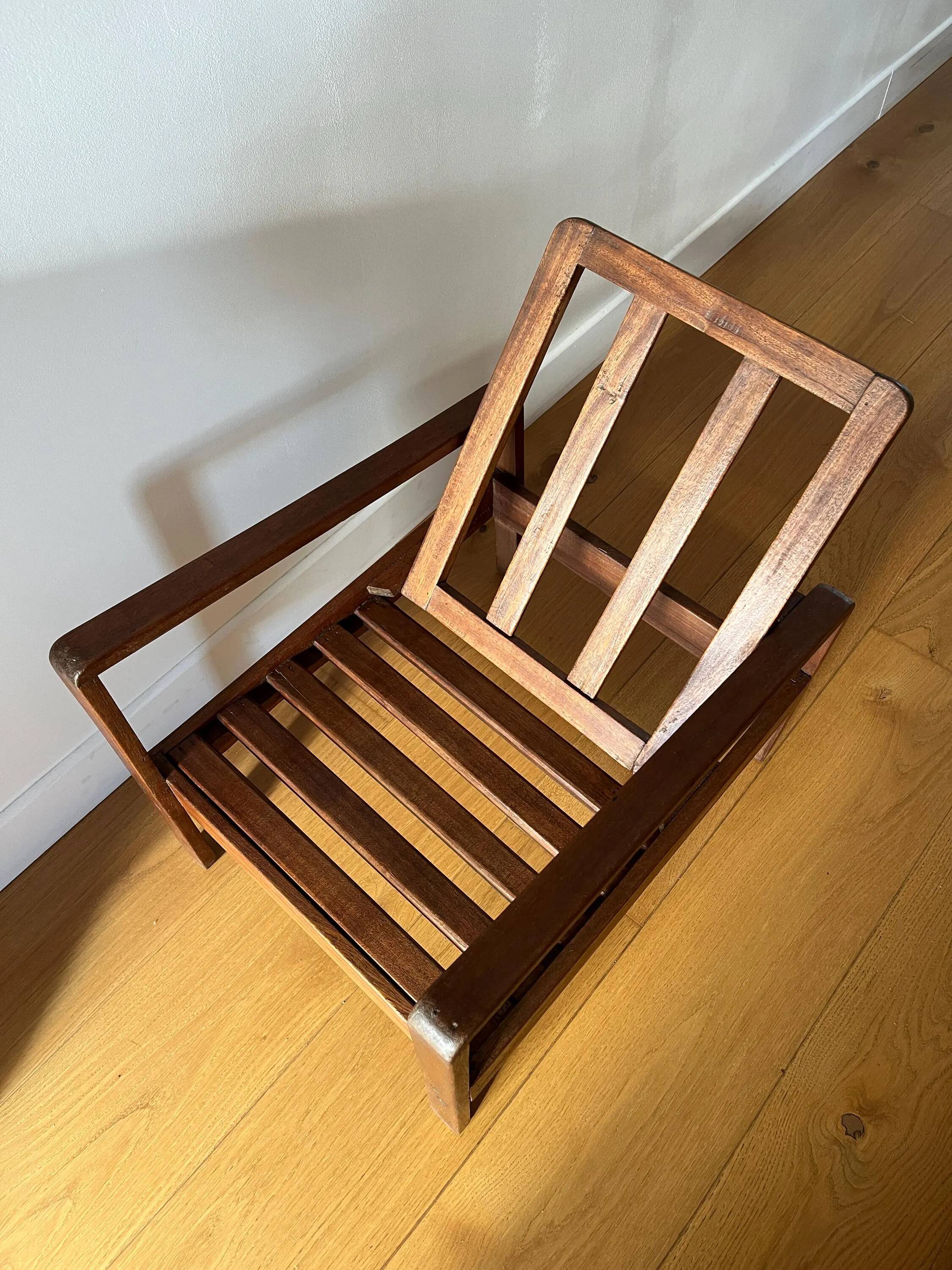 Vintage wooden armchair for children 1960