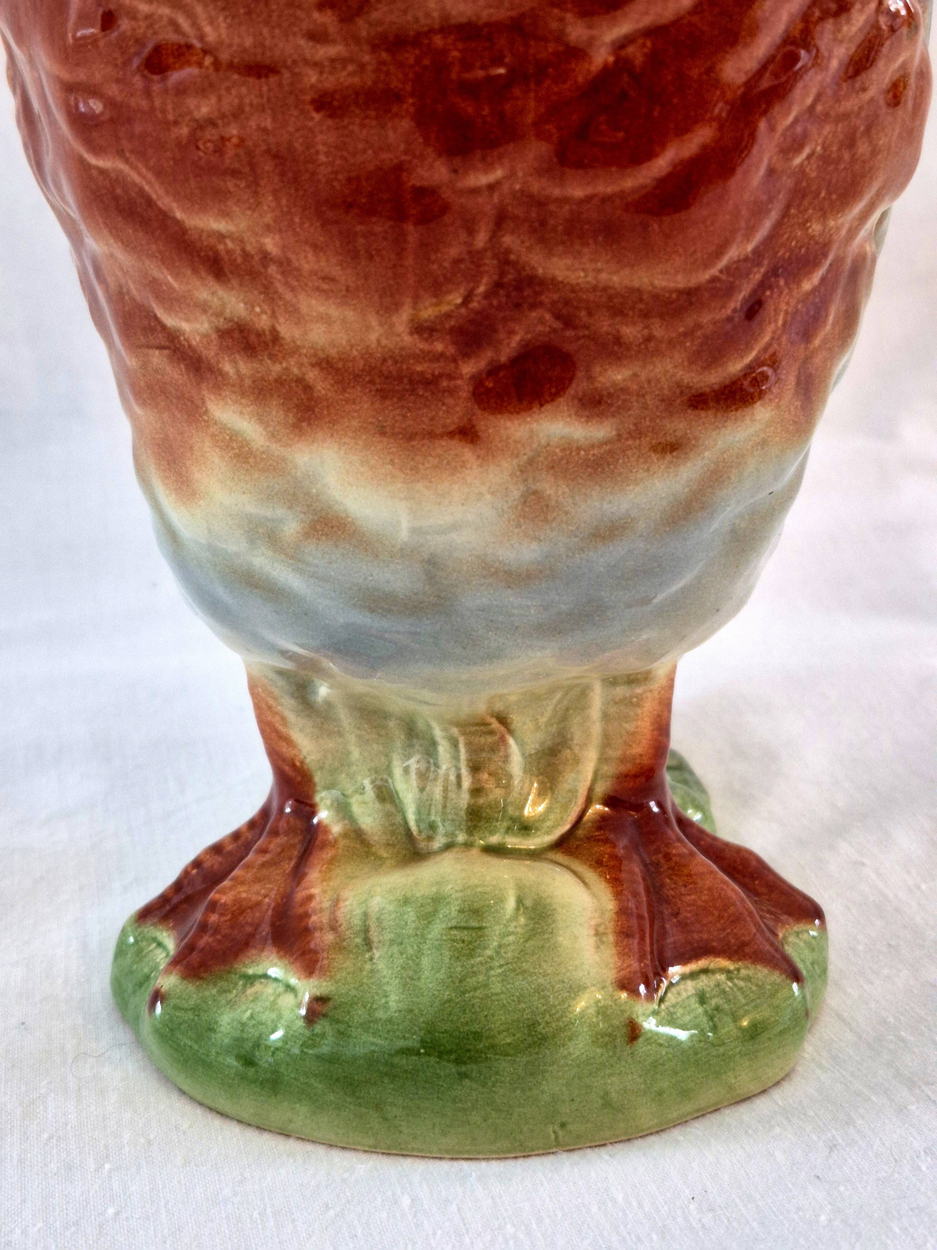 Zoomorphic pitcher barbotine Saint Clément Mallard Duck A028