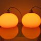 Lot de 3 suspensions orange vintage, années 70