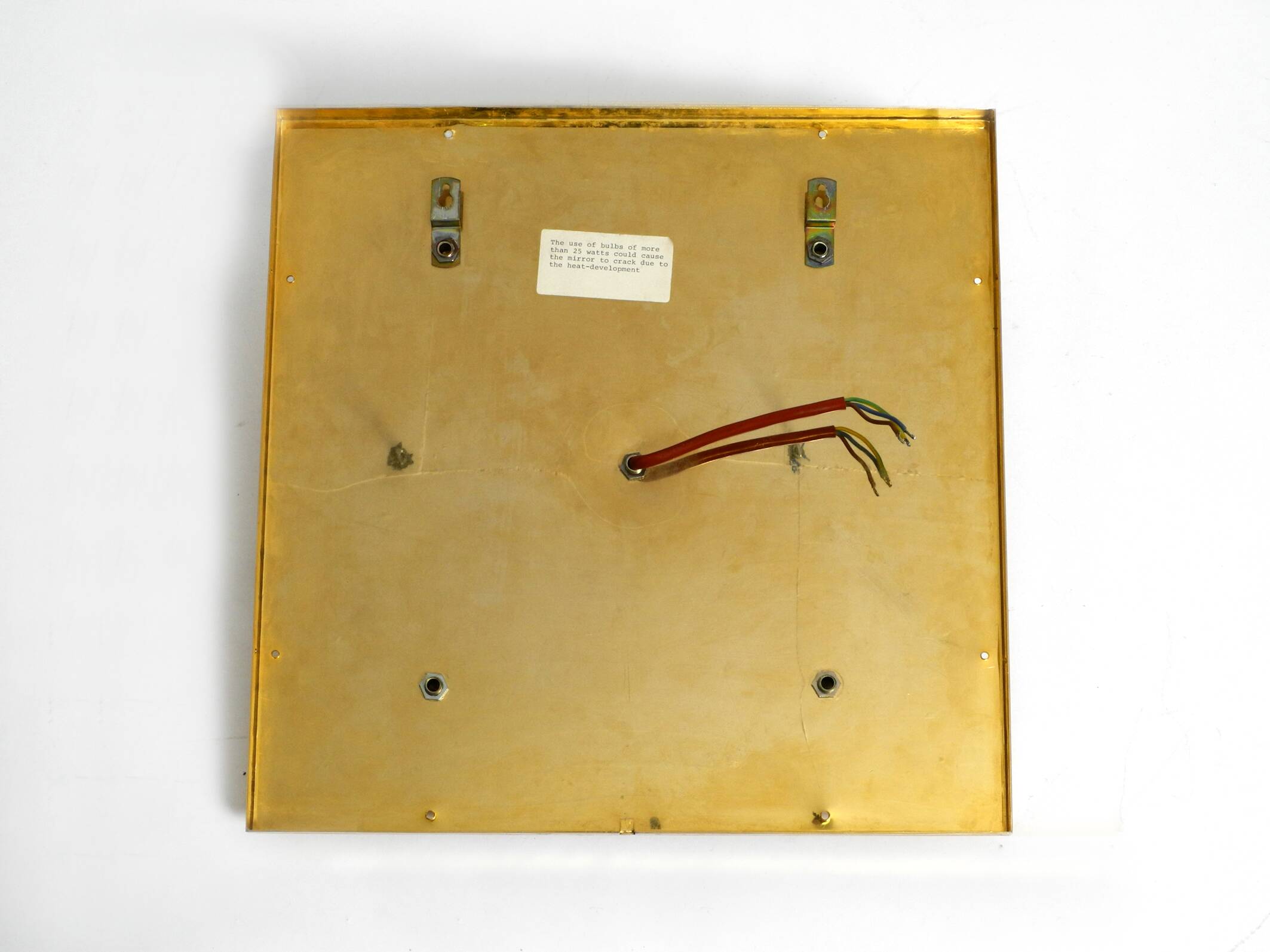 1960s brass wall backlit mirror, frame with glass beads by Palwa