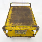 Vintage industrial coffee or side table on wheels