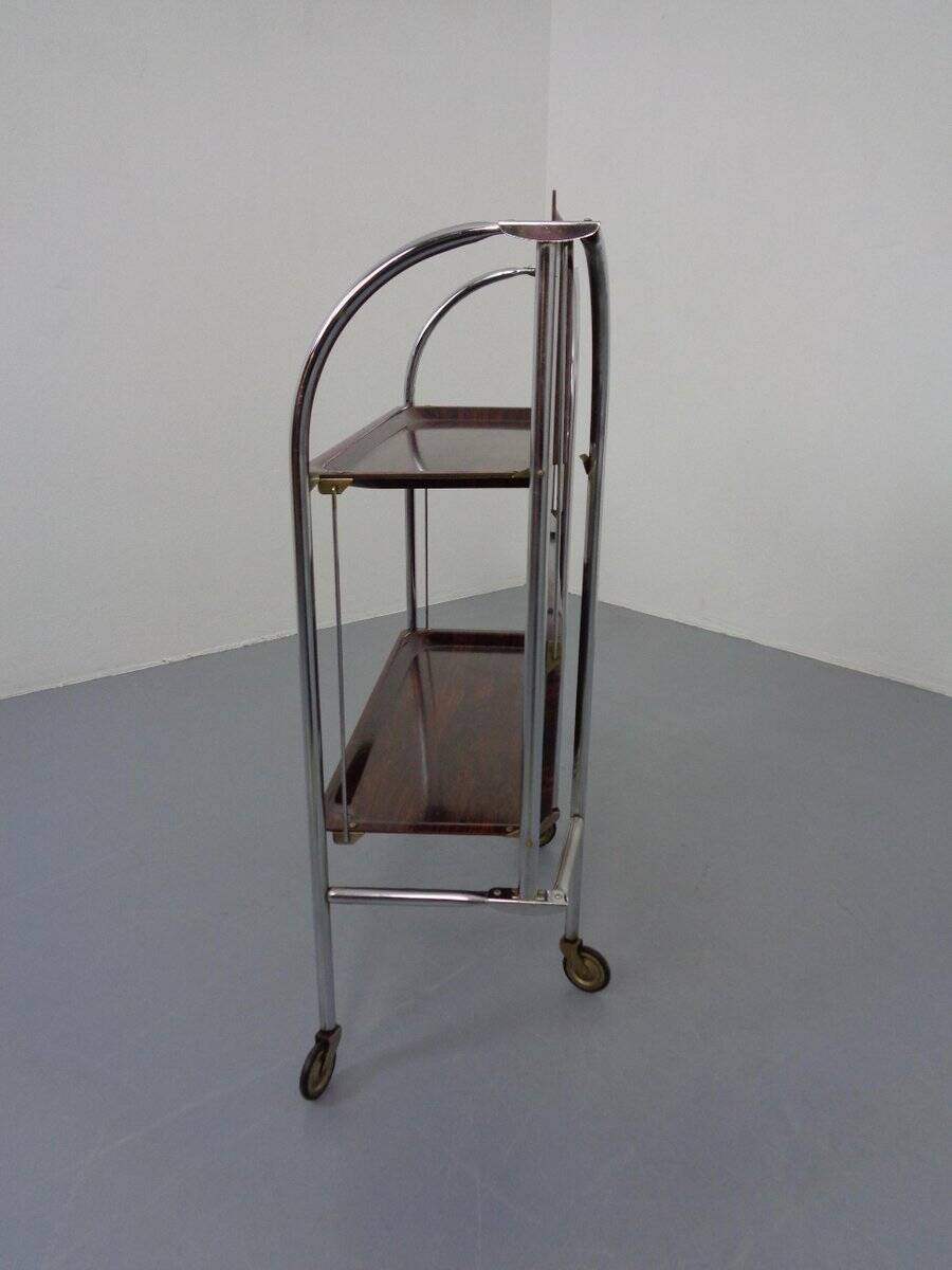Vintage Optic Rosewood Pressalit Tea Cart, 1970s