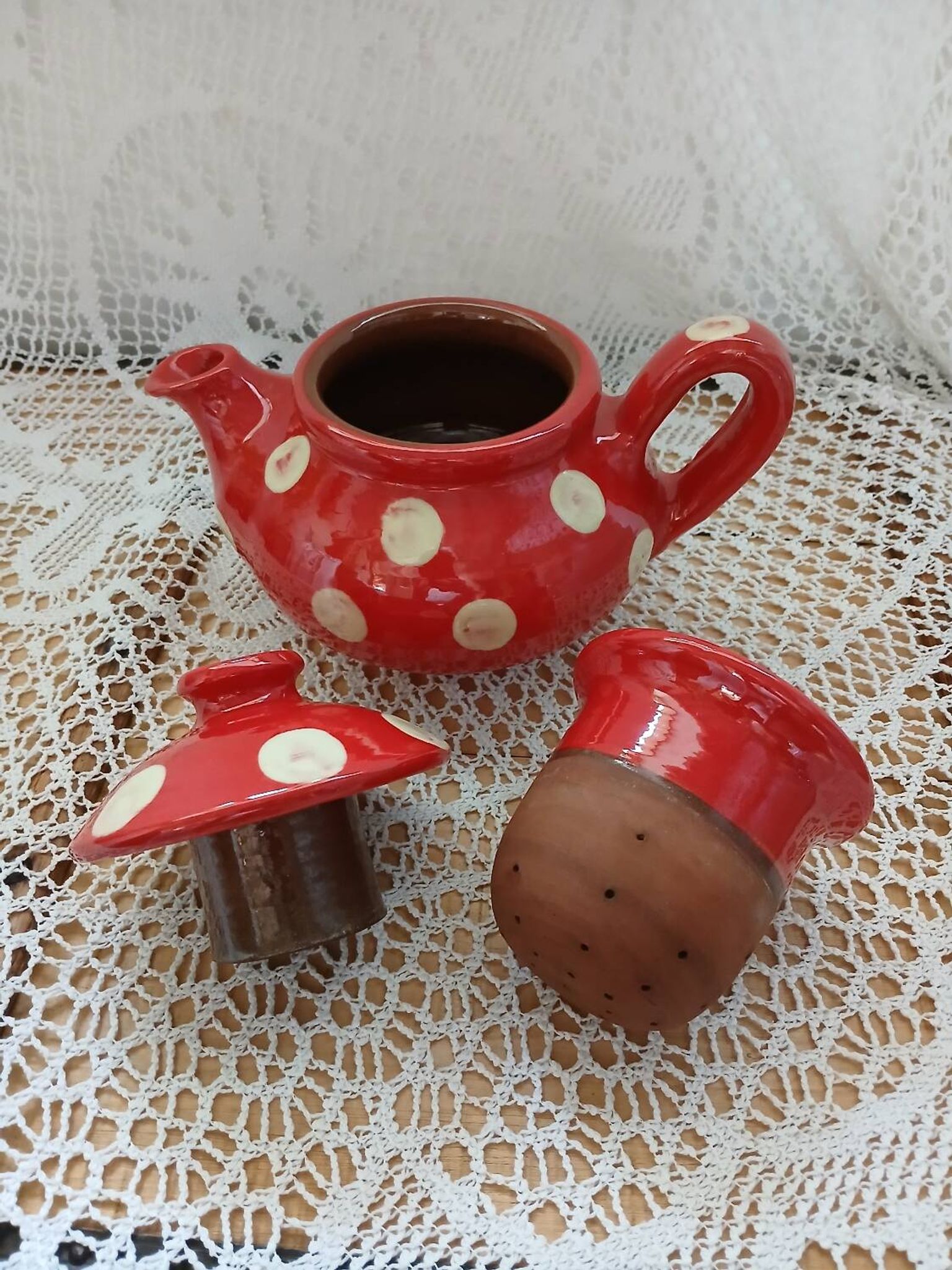 Handmade pottery teapot