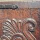 antique cabinet with carvings and wrought iron fittings rural