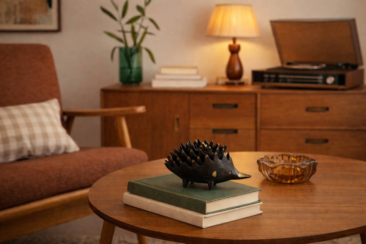 Vintage 1950 hedgehog ashtrays by Walter Bosse for Hertha Baller