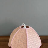 Vintage suspension in raffia and fabrics
