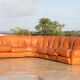 Modular sofa in "fawn" leather, Italy, circa 1970