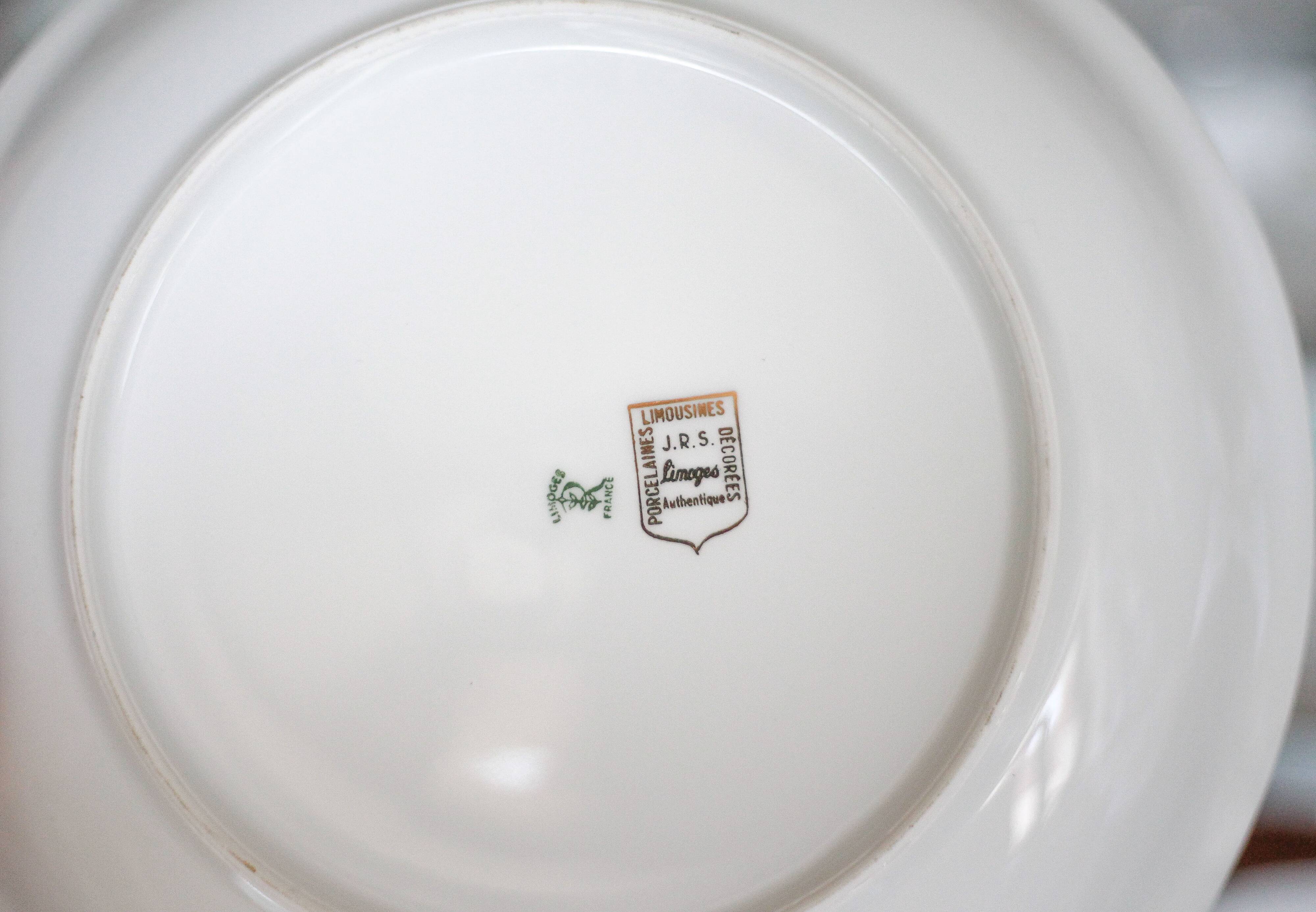 Limoges porcelain table service J.R.S Paradise bird, decor