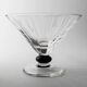 Vintage Murano Glass Centerpiece Bowl on Pedestal in Clear Glass with Black Stem Accent – Italy 1970s