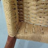 Set of Teak and Paper Cord Dining Chairs by Ejner Larsen for Glyngøre Stolefabrik, 1960s