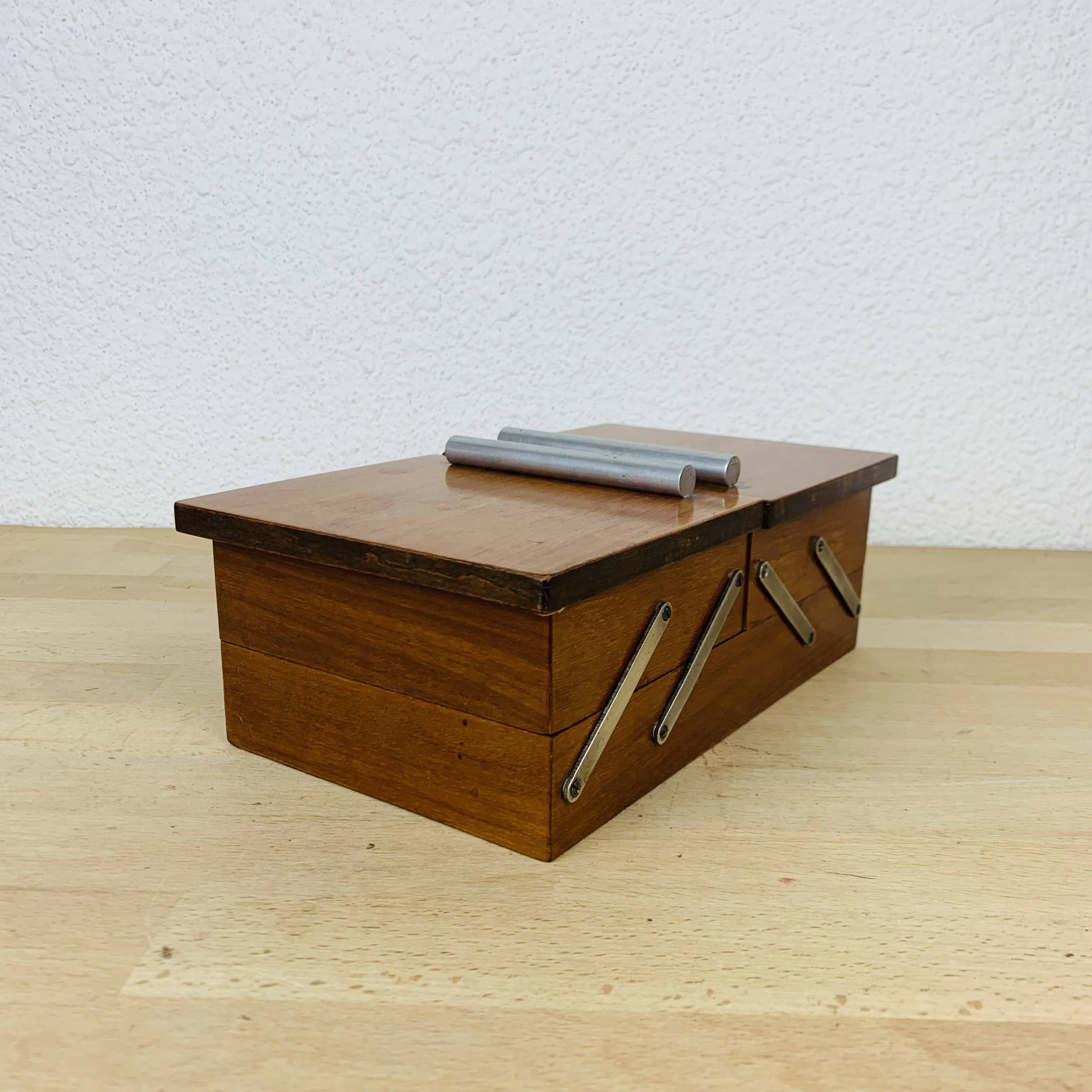 Art deco wooden worker, sewing box