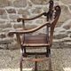 Dagobert armchair curule hard carved walnut demon head detail 3675