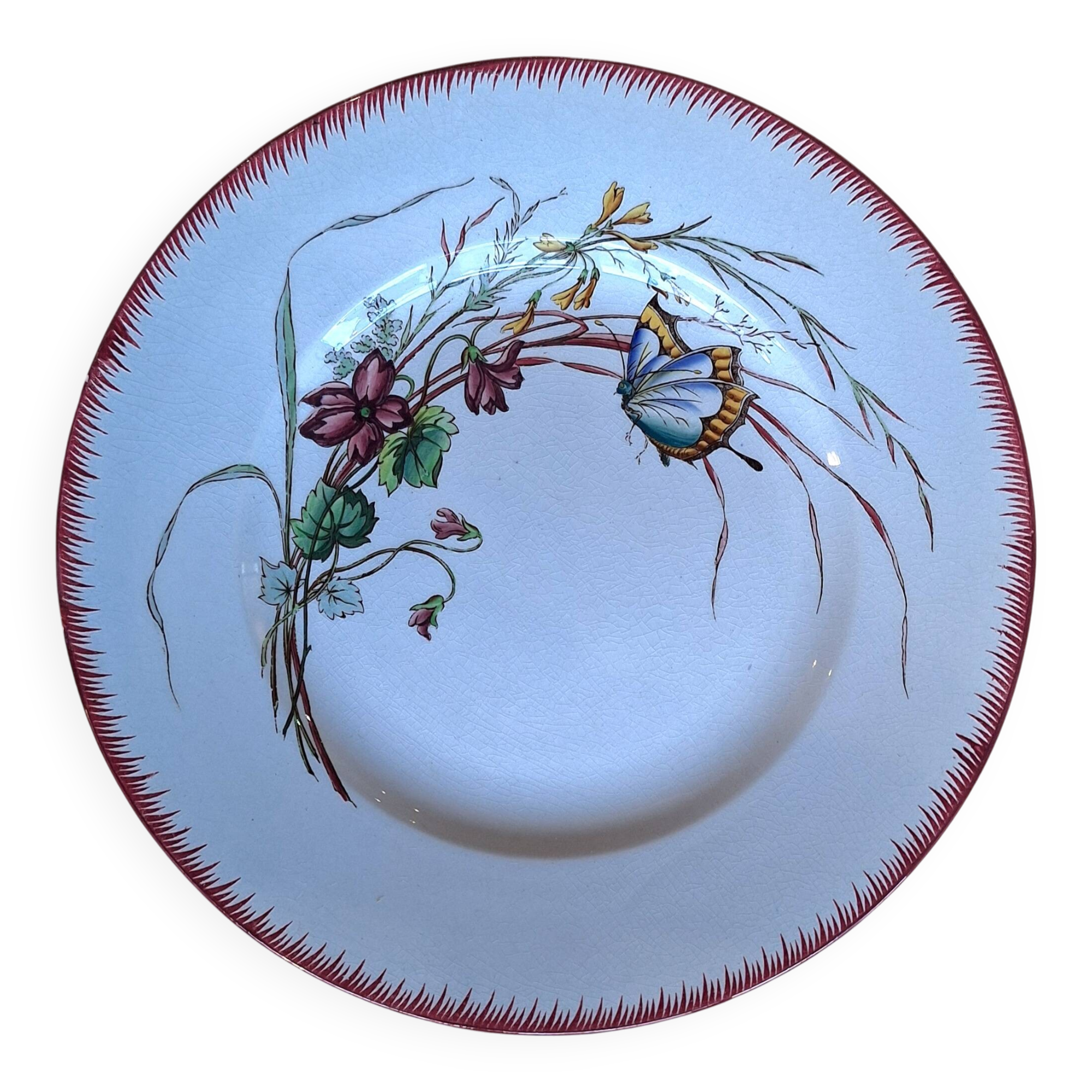 Plate Sarreguemines Butterfly decoration