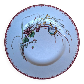 Plate Sarreguemines Butterfly decoration