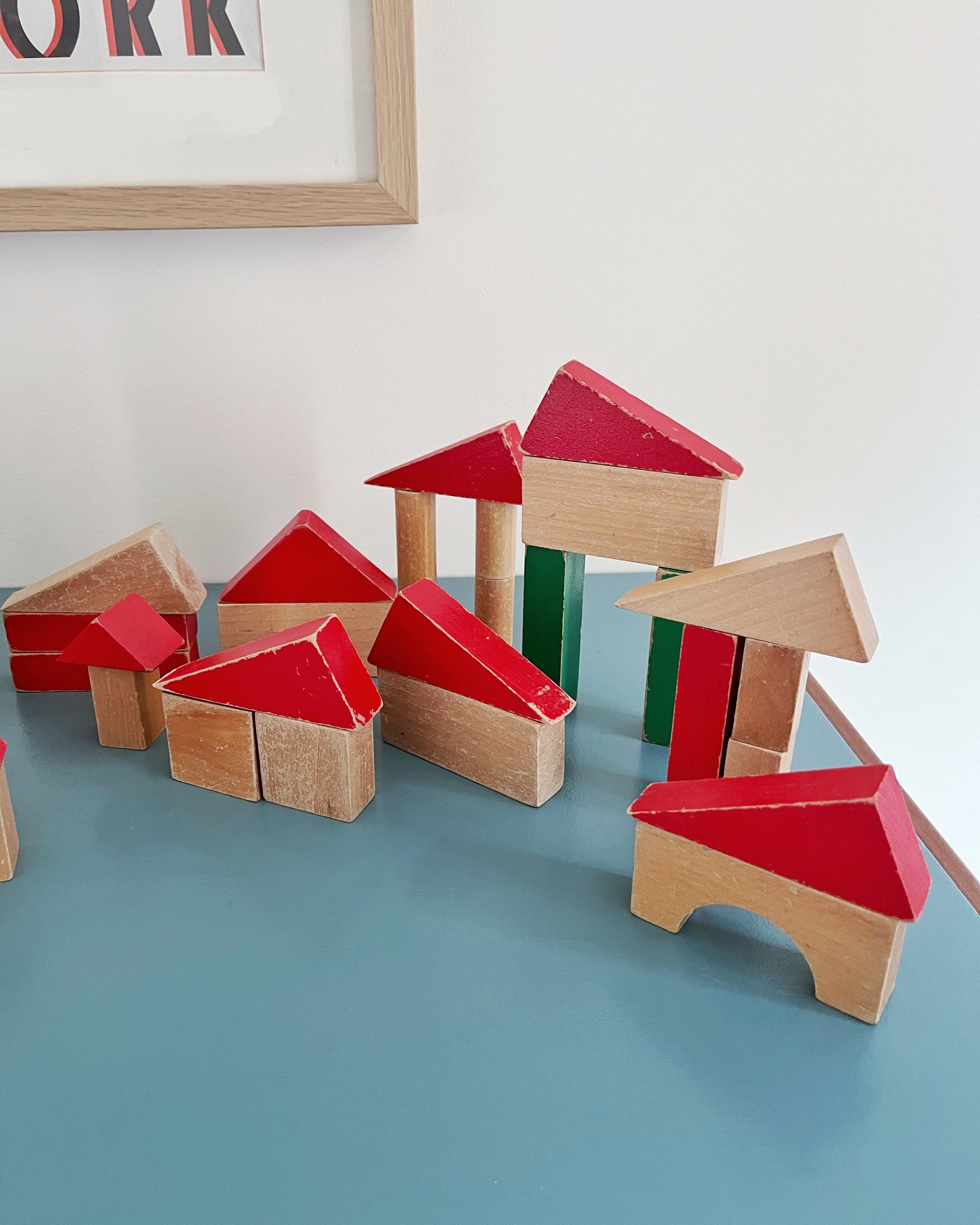 Vintage wooden construction toy