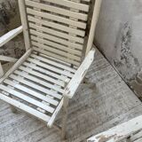 4 white wooden garden chairs