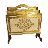 Magazine holder florentin gilded wood