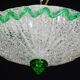 Charming Italian green Murano glass ceiling fixture, Murano, 1970