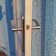 Lot of a double oak glass door