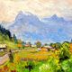 Pair of post-impressionist paintings signed BERJONNEAU, oil on cardboard.