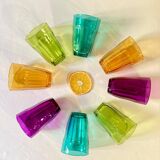 Colorful vintage lemonade glasses, Pasabahce Palaks