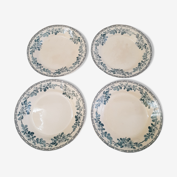 Série de 4 assiettes plate terre de fer gaudeloupe