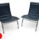 Italian leather low chair Midj