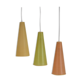 3 hanging lamps Rhodoid Rotaflex, 1950