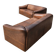2 x Desede sofa / De Sede / Brown leather / DS-47 / matching patina of age /